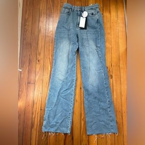 Stradivarius | Long straight fit jeans | medium wash denim | US 4 Mex 26 UK 08